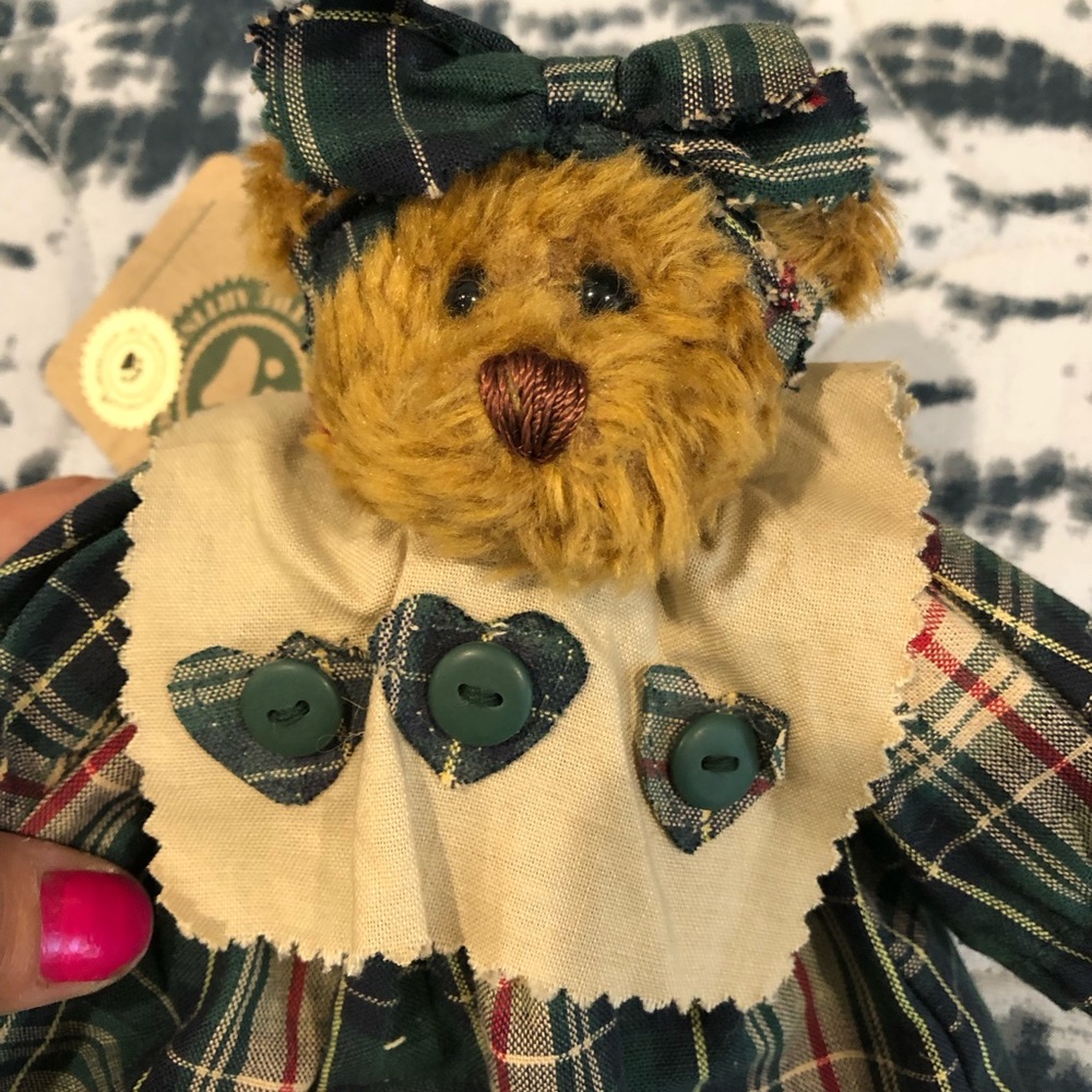 Vintage Boyds Bears Artisan Collection Bearwear Plaid Dress Plus Stuffed 90s